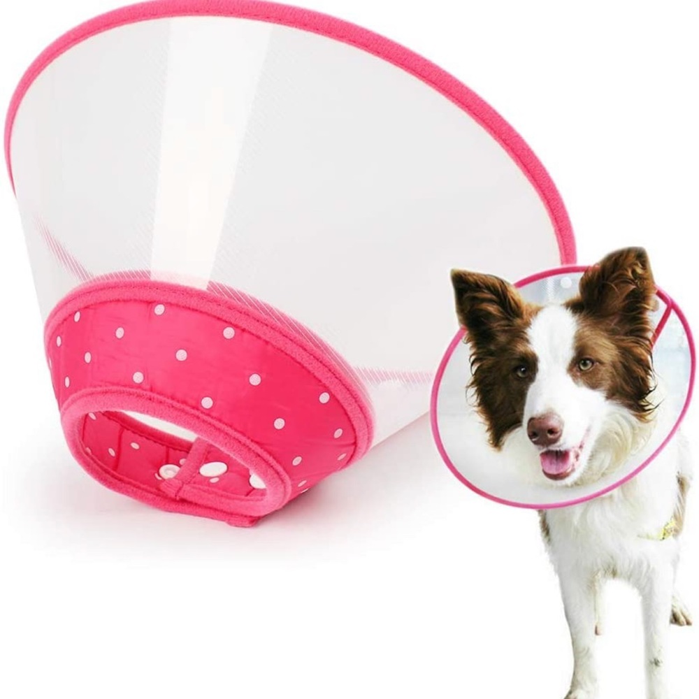 NEW Andiker Pet Dog Cat Recovery Cone Collar Pink Adjustable Size Small